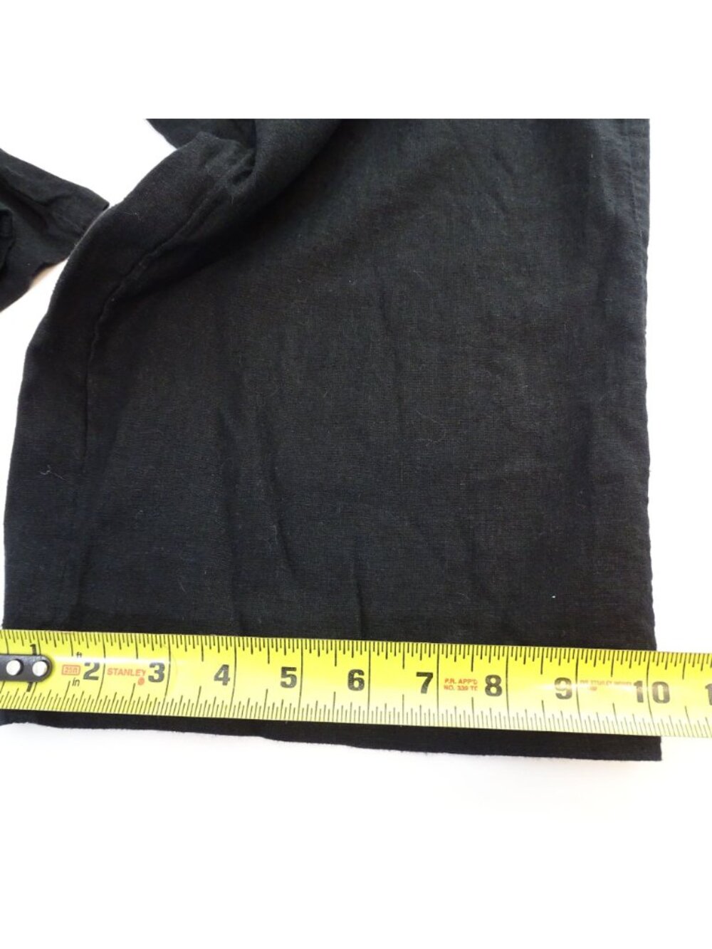 Old Navy Sleeveless Cropped Jumpsuit Empire Waist Size M Black Linen Wide Leg - Picture 13 of 13